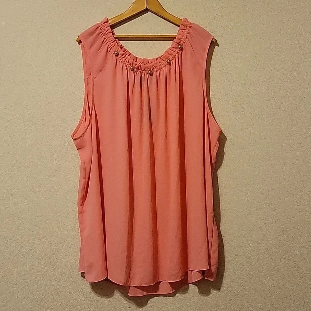 Ashley Stewart size 30/32 sleeveless blouse with bead accents CLEARANCE